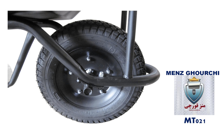 چرخهای مقاوم فرغون ۳ چرخ MENZ برای حرکت روان و پایدار در زمینهای ناهموار و محیطهای کاری.