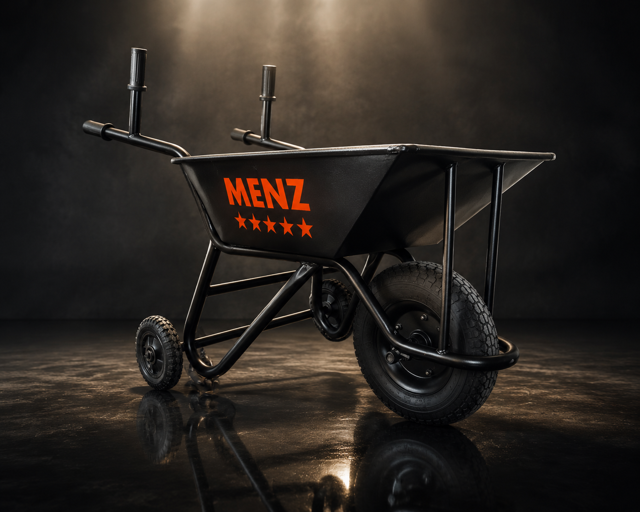 عکس ۲: فرغون تک‌چرخ به ۳ چرخ MENZ؛ قابلیت تغییر وضعیت چرخ‌ها